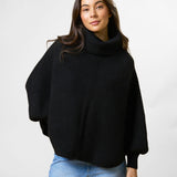 Stella + Gemma | Polo Neck Poncho - Black