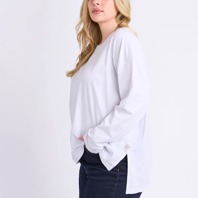 Elm | Renee Long Sleeve Tee - White