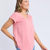 Foxwood | Manly Vee Tee - Rose Pink