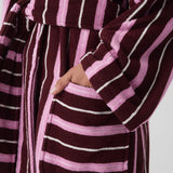 Hommey | Stripe Terry Robe - Ruby