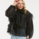 Urban Luxury | Ruffled Blouse - Black