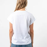 Stella + Gemma | Cuff Sleeve T-Shirt - White Embroidered Logo