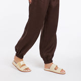 365 Days | Leni Cuffed Linen Pants - Chocolate