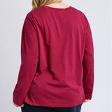 Elm | Renee Long Sleeve Tee - Maroon