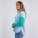 Foxwood | Simplified Colour Block Crew - Blue