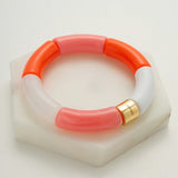 Zafino | Tube Bangle - Coral/Gold