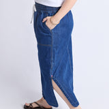 Elm | Clover Midi Denim Skirt - Mid Blue Wash