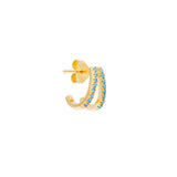 Fairley | Turquoise Twin Pave Huggie