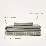 Mulberry Threads | Bamboo Sheet Set - Olive Stripe