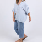 Elm | Luna Shirt - Dusk Blue / Marshmallow Stripe