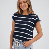 Foxwood | Manly Stripe Tee - Navy/White Stripe