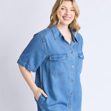 Elm | Cora Denim Dress - Mid Blue Wash