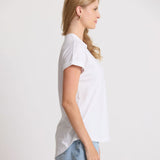 Stella + Gemma | Soho Cuff Crew - White