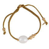 Fairley | Keshi Pearl Rope Bracelet - Sand