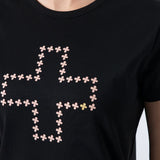 Stella + Gemma | T-Shirt - Black Antique Rose Cross