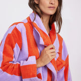 Hommey | Terry Robe - Grapefruit Stripes