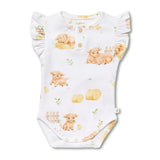 Highland Cows Short Sleeve Bodysuit with Frill