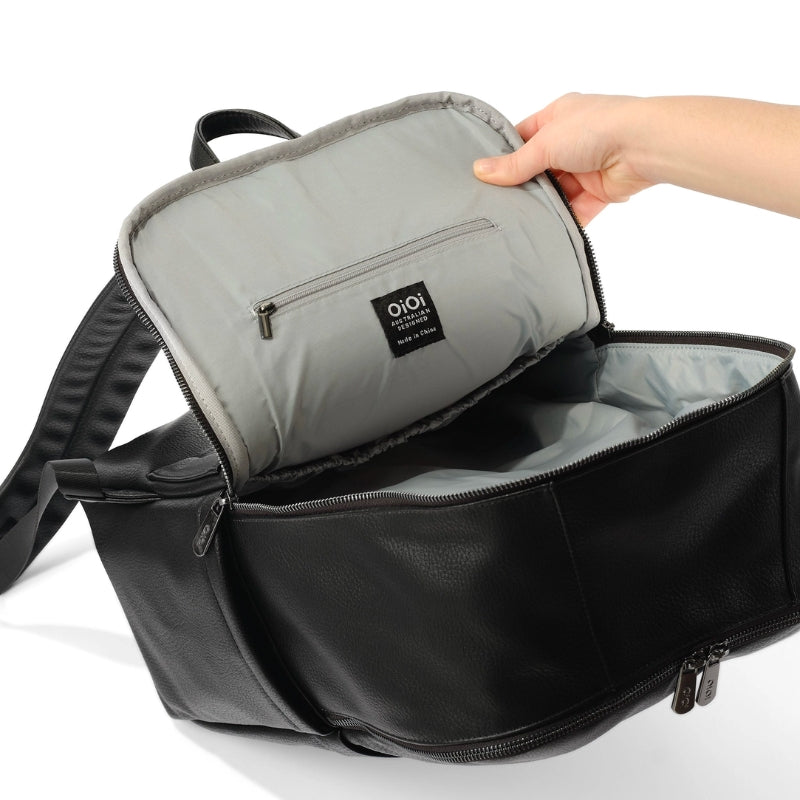 OiOi | Multitasker Nappy Backpack - Black Faux Leather