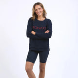 Foxwood | Simplified Metallic Crew - Navy & Red