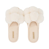 Annabel Trends | Cosy Luxe Pom Pom Slippers - Ivory