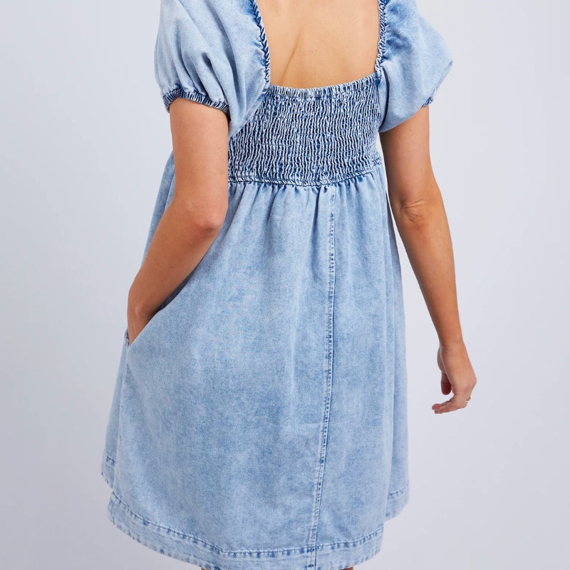 Foxwood | Jade Textured Dress - Vintage Mid Blue