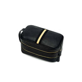 Black Caviar Designs | Hugo Wash Bag - Black & Cream Stripe