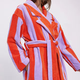 Hommey | Terry Robe - Grapefruit Stripes