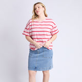 Elm | Halli Short Sleeve Tee - Pink Lady & Poppy Stripe
