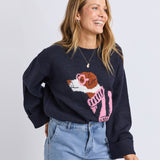Elm | Annie Intarsia Knit - Navy