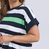 Elm | McKinley Dress - Navy/White/Green Stripe