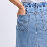 Elm | Birdie Denim Skirt - Light Blue Wash
