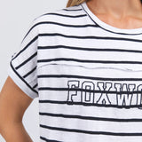 Foxwood | Throw On S/S Tee - White/Navy Stripe