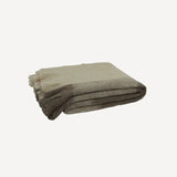 Beige Brown Plaid Fringe Throw