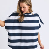 Elm | Gab Short Sleeve Sweat - Navy Stripe
