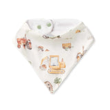 Snuggle Hunny | Organic Dribble Bib - Diggers & Tractors