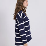 Stella + Gemma | Newport Relaxed Crew - Navy Stripe