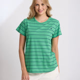 Stella + Gemma | Classic Tee - Green/Navy Stripe