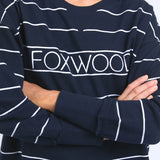 Foxwood | Classic Stripe Simplified Crew - Navy/White Stripe