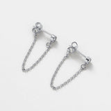 Zafino | Crystal Chain Wrap Earring - Silver