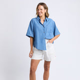 Elm | Blissful Chambray Shirt - Mid Blue Wash