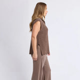 Foxwood | Zip Knit Vest - Brown