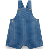 Purebaby | Linen Blend Striped Overall - French Navy Stripe
