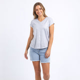 Foxwood | Bodie Metallic Tee - Grey Marle