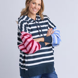 Elm | All Sorts Hoodie - Pink/Navy Stripe