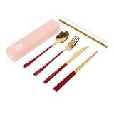 The Somewhere Co | Cutlery Kit - Gold/Burgundy