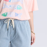 Elm | Holly Stripe Short - Blue & White Stripe