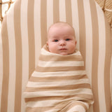 Fox & Fallow | Muslin Wrap - Coffee Stripe