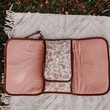 OiOi | Change Mat Clutch - Peach Paisley/Tan