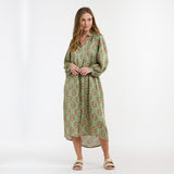 Italian Star | The Hills Button Through Dress - Khaki Print