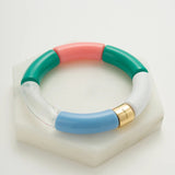 Zafino | Tube Bangle - Teal/Gold